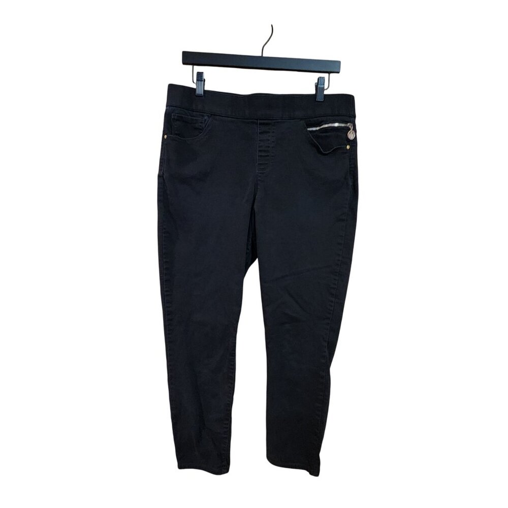 Tommy Hilfiger Womens Black Skinny Jeans Size 14 With Zip Pocket Detail